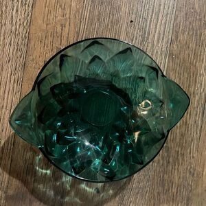Elegant Vintage Teal Glass Bowl